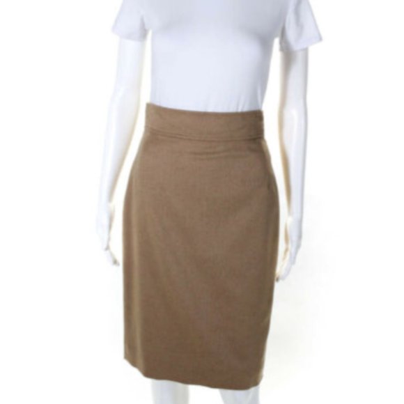 Lauren Womens Slit Knee Length Zip Up Pencil Skirt